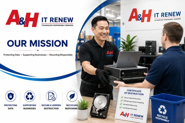 A&H IT Renew protects business data while recycling retired electronics responsibly.