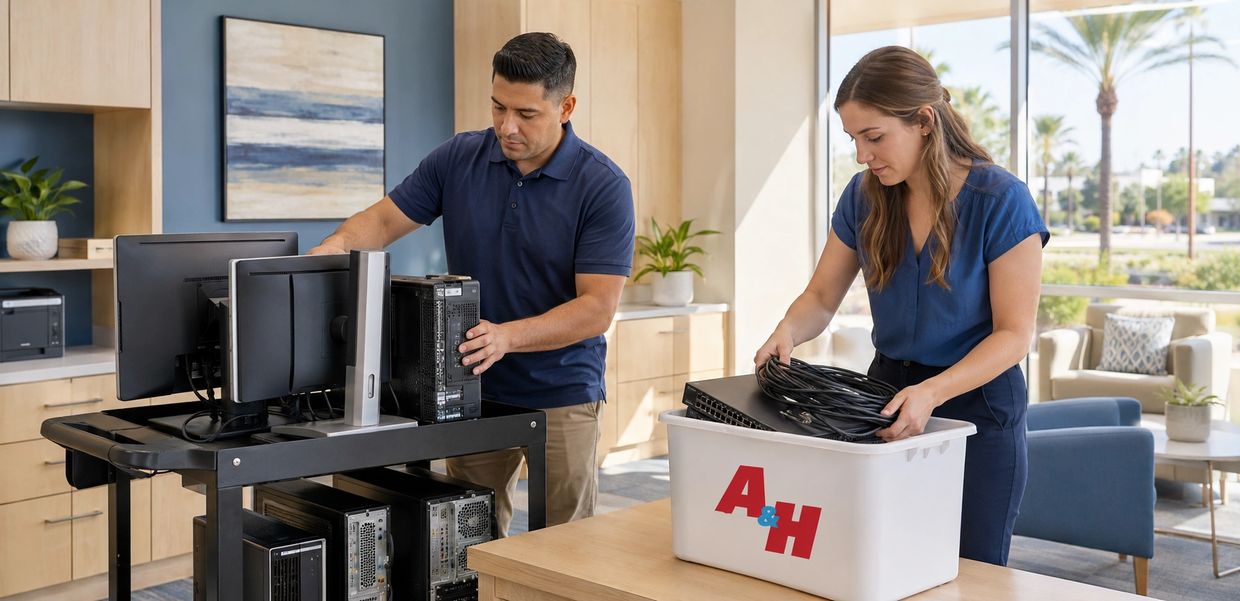 A Redlands organization prepares retired computers and network equipment for recycling.