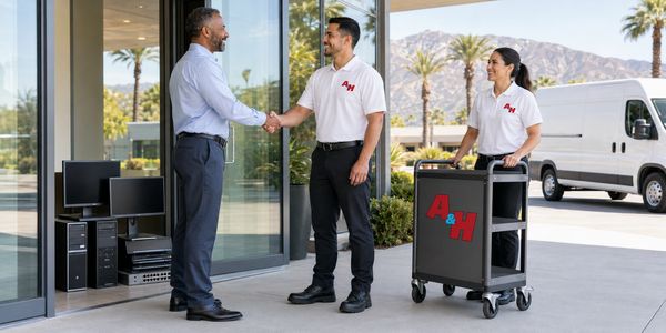 A local organization completes an electronics recycling pickup with A&H IT Renew.