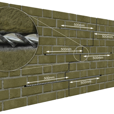 Wall crack repair in Temecula, ca. Concrete block wall crack stitching