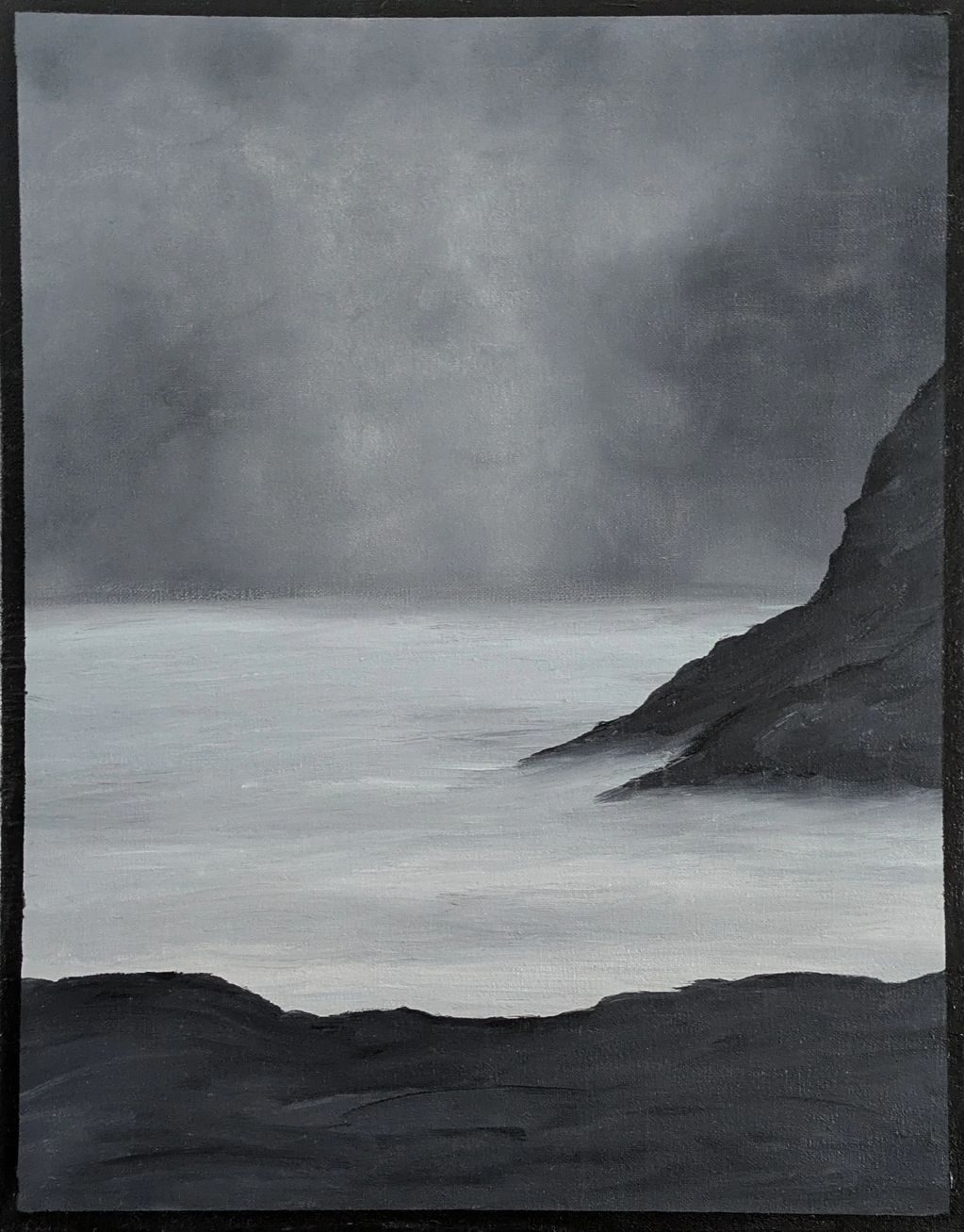 Misty Lake/Oil on Canvas