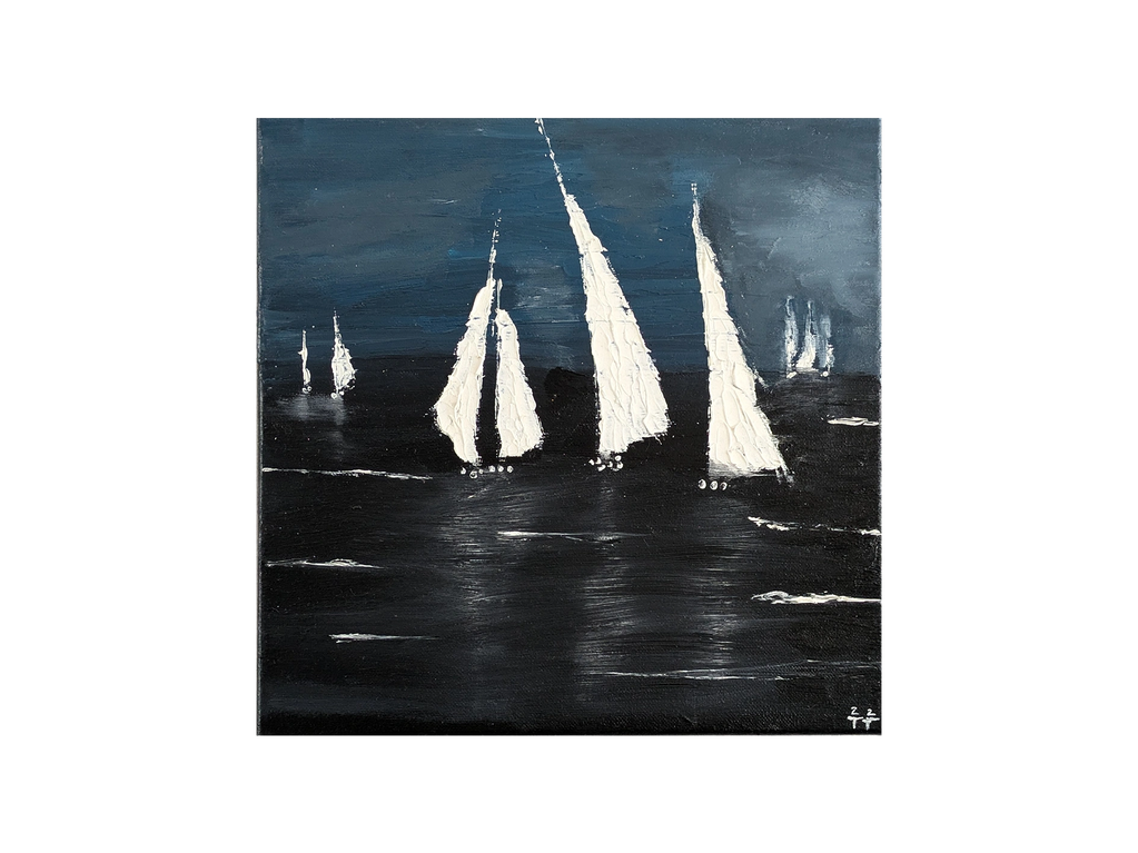 Sailboats/Oil on Canvas