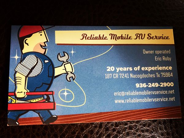 Business card with company info and contact information