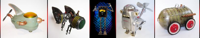 Assemblage sculptures by Santa Barbara artist Tal Avitzur.