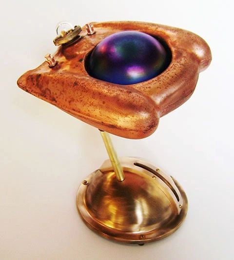 Assemblage spaceship sculpture by Santa Barbara artist Tal Avitzur.