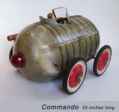 Assemblage car sculpture by Santa Barbara artist Tal Avitzur.