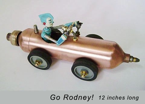 Assemblage car sculpture by Santa Barbara artist Tal Avitzur.