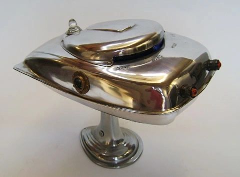 Assemblage spaceship sculpture by Santa Barbara artist Tal Avitzur.