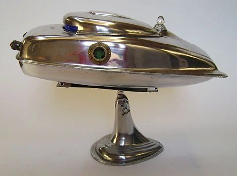 Assemblage spaceship sculpture by Santa Barbara artist Tal Avitzur.