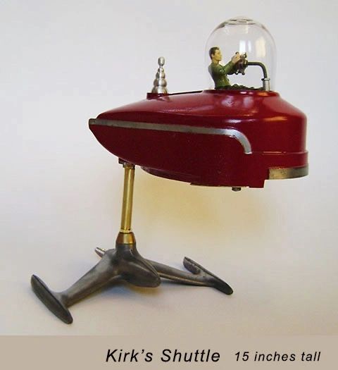 Assemblage spaceship sculpture by Santa Barbara artist Tal Avitzur.