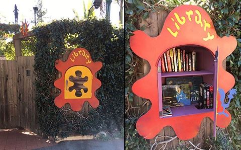 Ornate free library.  Take a book, leave a book.