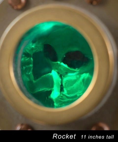 Assemblage spaceship sculpture by Santa Barbara artist Tal Avitzur.