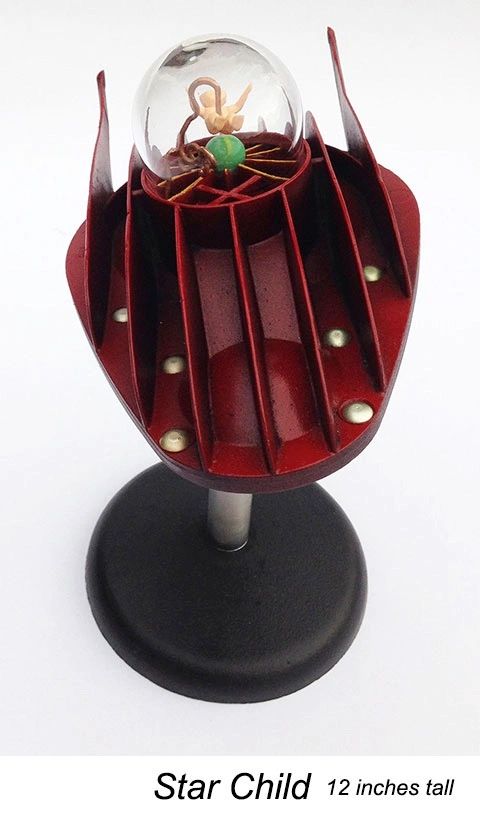 Assemblage spaceship sculpture by Santa Barbara artist Tal Avitzur.