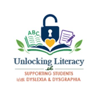 Logo for Unlocking Literacy supporting dyslexia and dysgraphia.