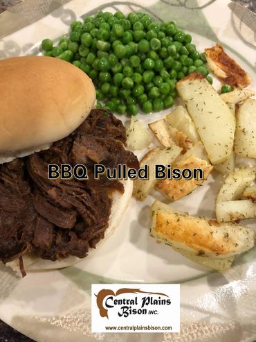 BBQ pulled bison roast Central Plains Bison Inc. 