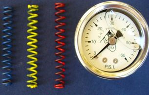 Harley oil pressure relief spring kit, with Harley oil pressure gauge. Shovel & Evo E.R.T. Products