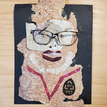 Collage, Mixed Media Self Portrait