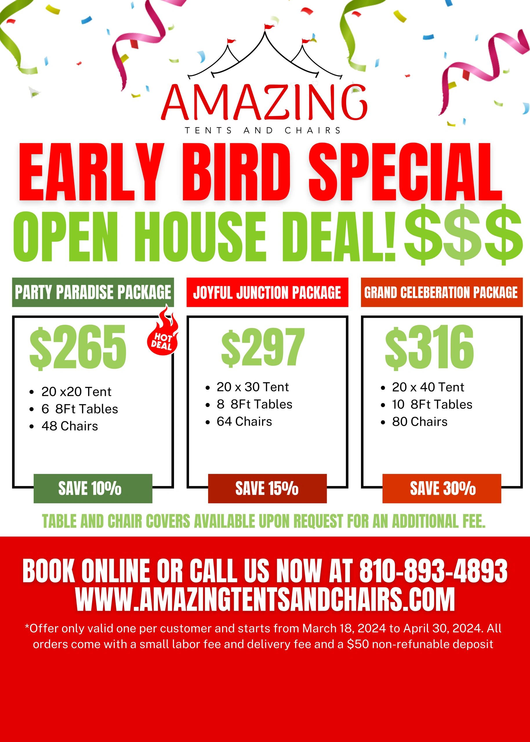 Ealrly Bird Special Deals! 