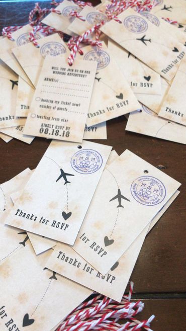 Wedding invitation, Vail, Colorado, Graphic design services, Vail Print, airplane ticket, Unique