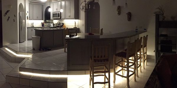kitchen at night