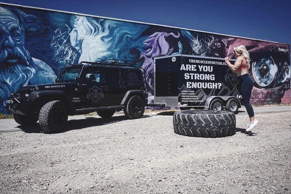Coach and trainer Brianne exercises outside