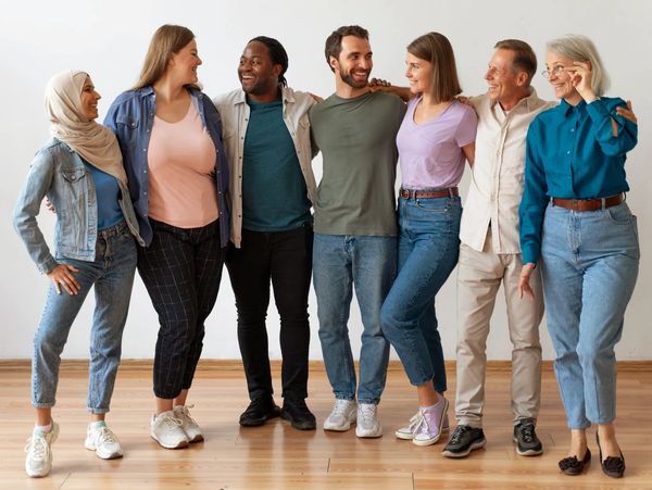Group of people smiling