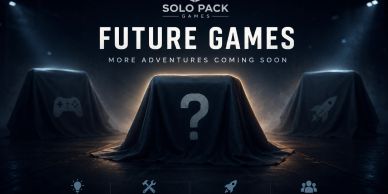 Future games teased with mystery and adventure under covered displays.