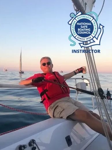 John Madey sailing
Lake Michigan
Sailor
NSBC instructor
National safe boating council