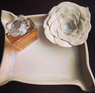 Jewellery and perfume handmade ceramic tray