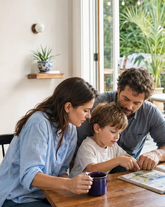 An authentic Northeast Florida family at home in a calm everyday moment