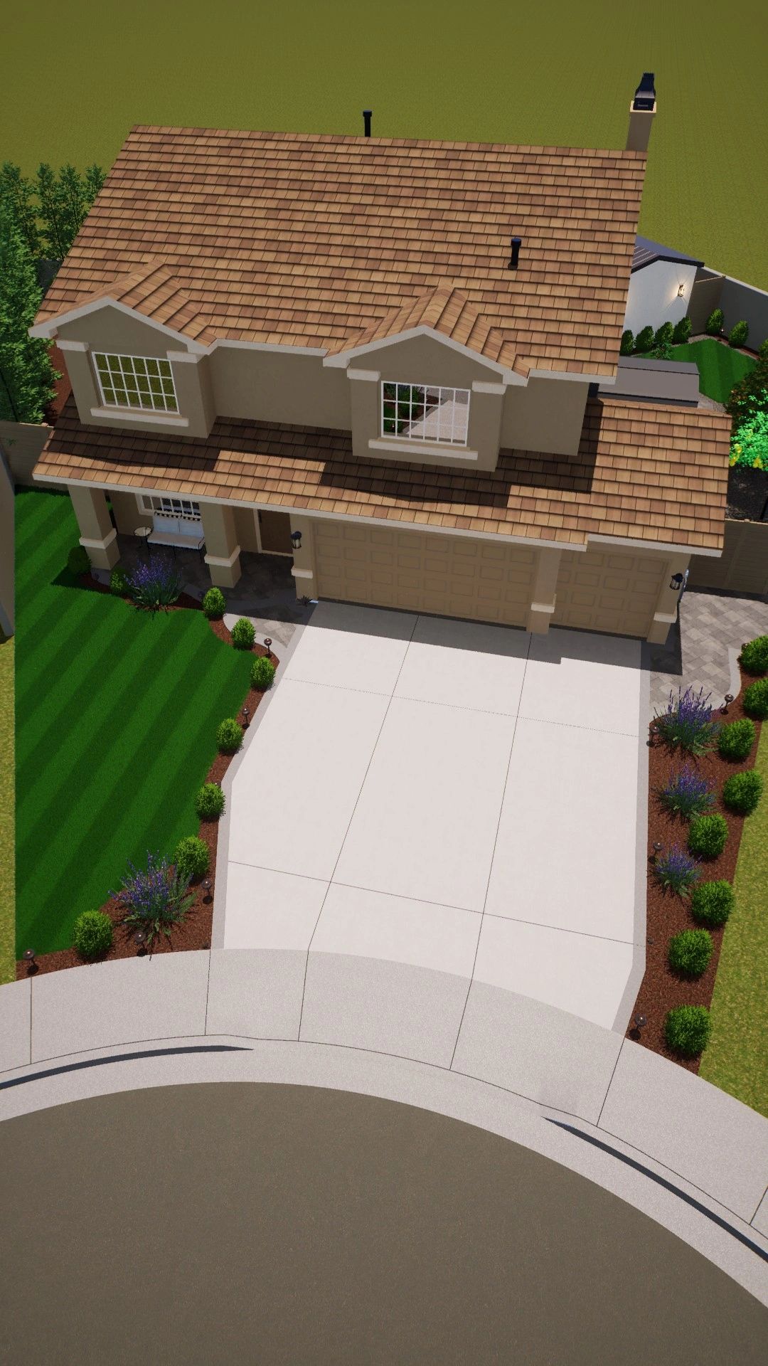 New driveway and landscape design