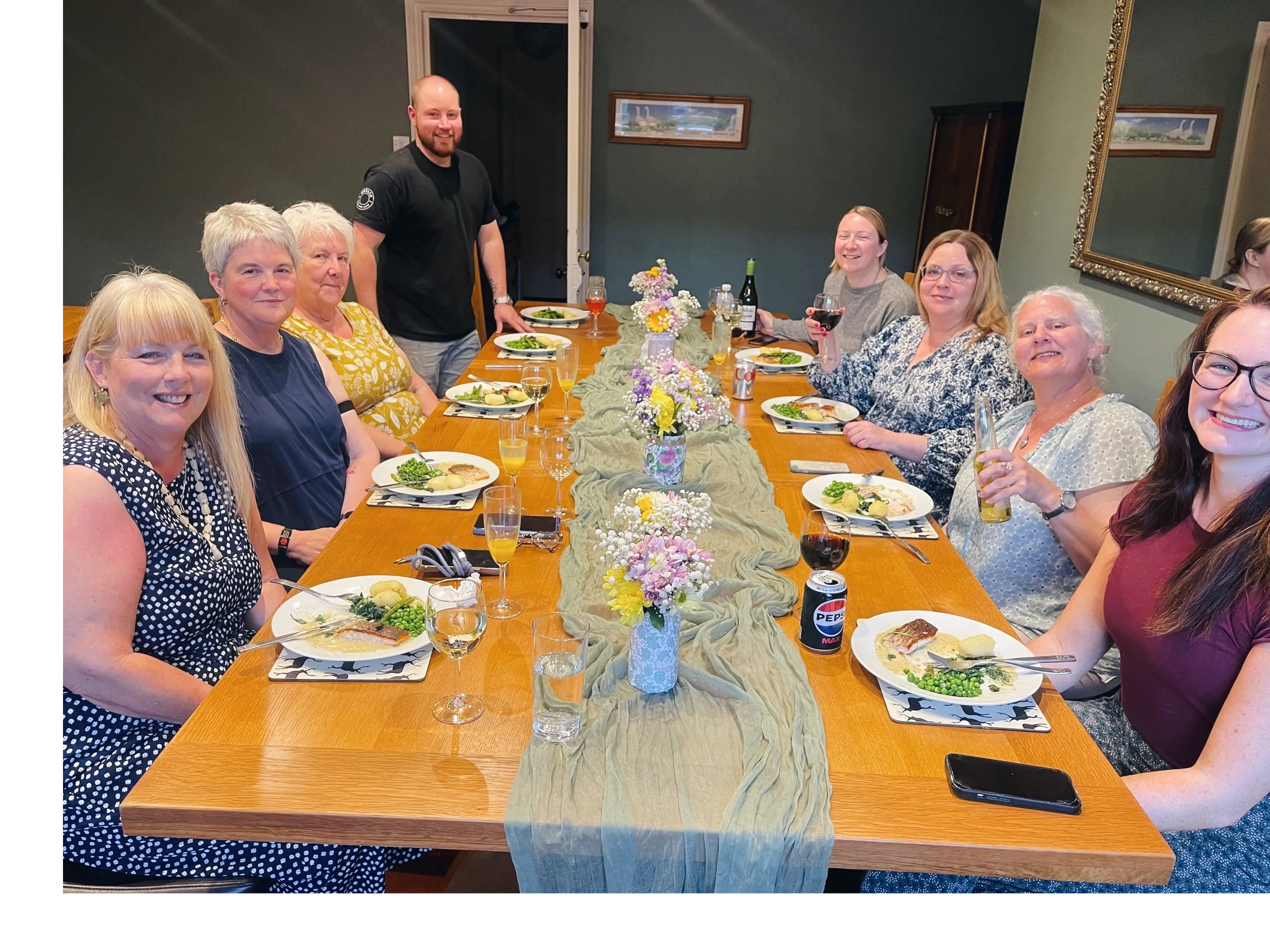 A table of happy people