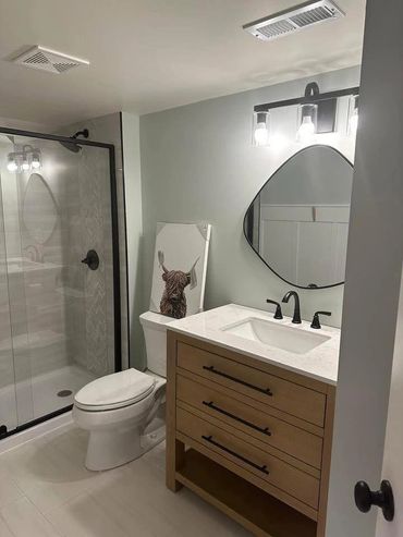 Show me design build basement remodel