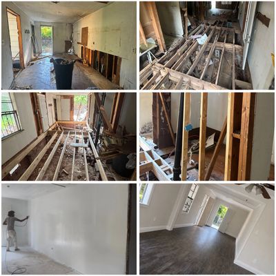 Home renovation from demolition to completion.