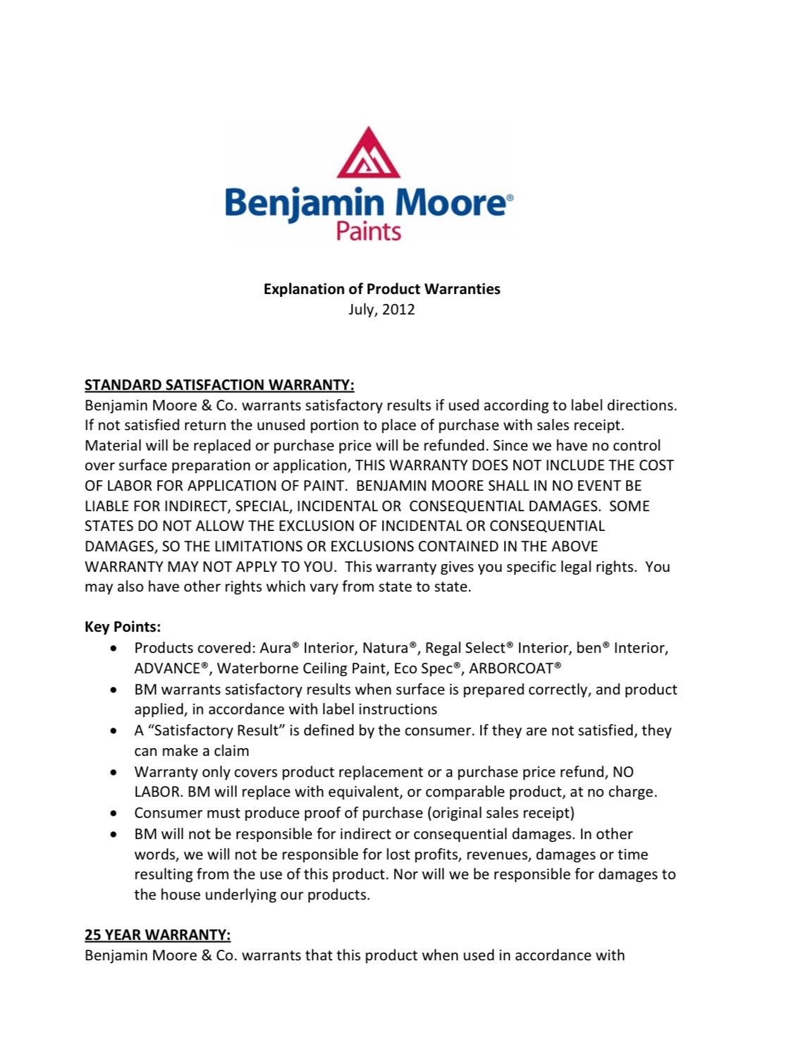 Professional Painting ContractorLLC 
Warranty policy