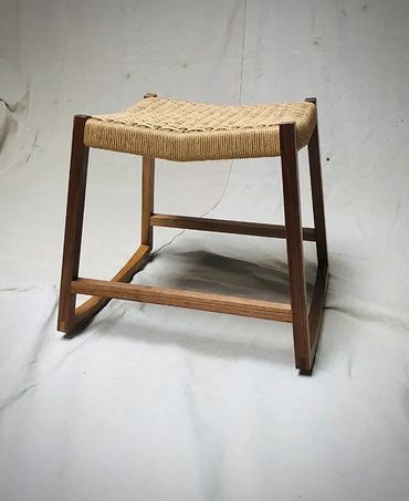 Solid wood rocker with Danish cord seat 