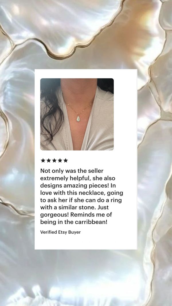 Gold necklace and 5 star review