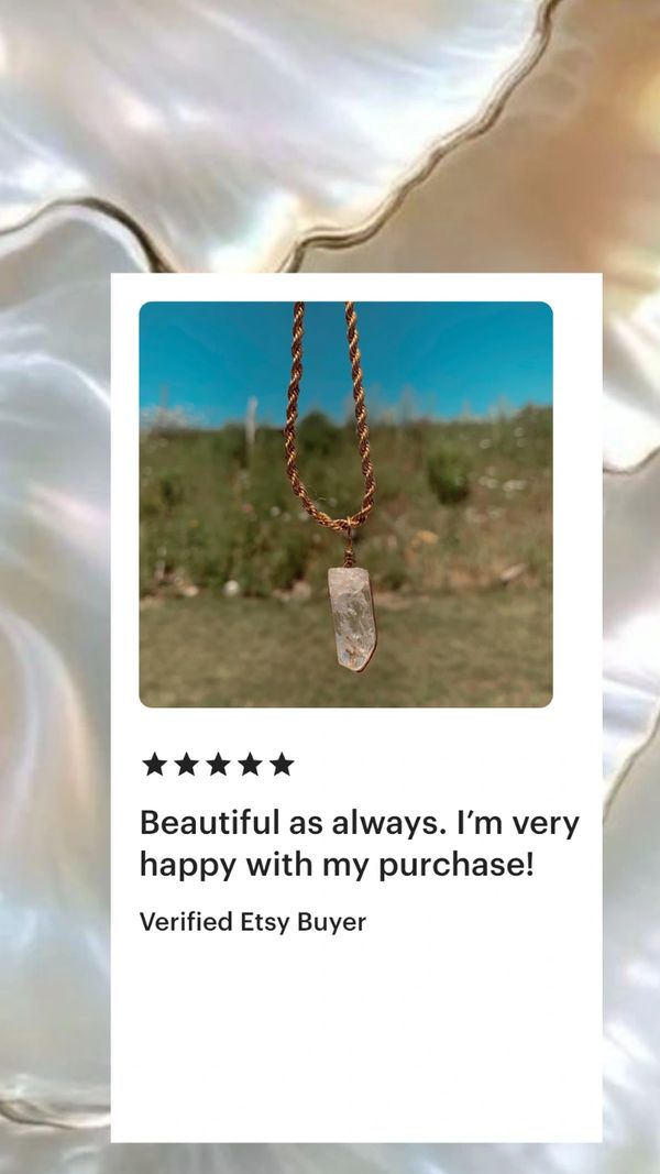 Danburite necklace and 5 star review