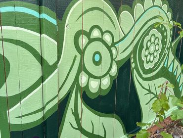 Private client yard mural (detail)
Berkeley, CA 2022