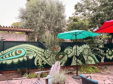 Private client yard mural 
Berkeley, CA 2022