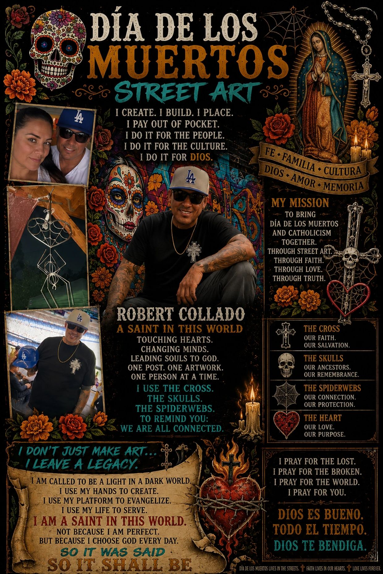 ChatGPT beautiful made image highlighting Robert Collado and our SPIDERWEB Acceptance into Art logs.