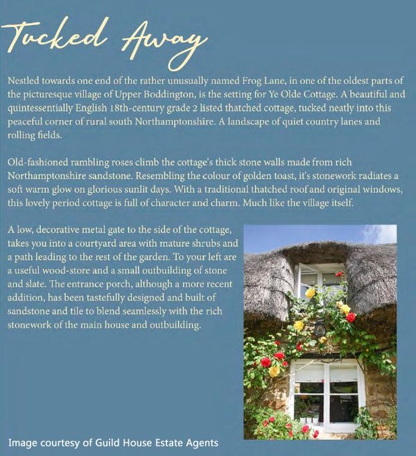 The introductory copy written for an 18-page brochure marketing a high-end period cottage.