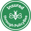 My Policy Bee (insurance) badge. I have Professional Indemnity cover for £1,000,000.