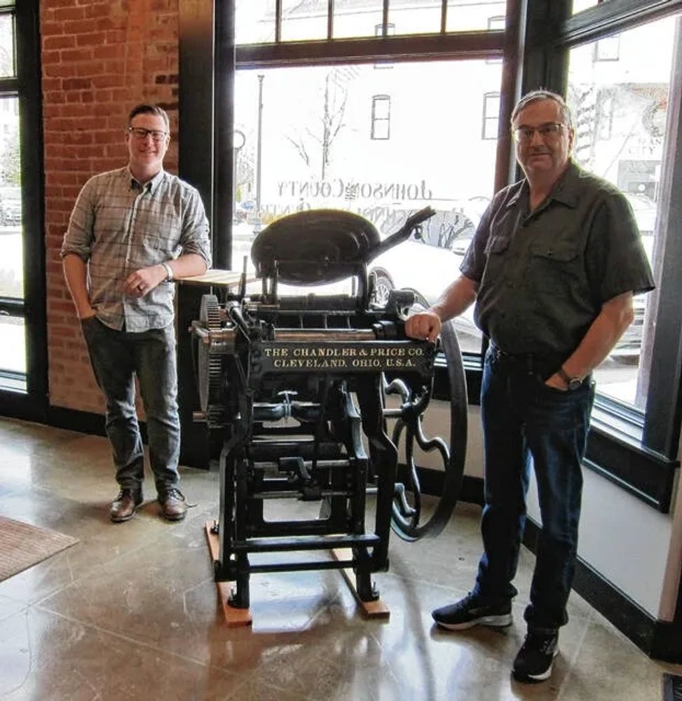 1911 Chandler & Price printing
press inside B2S's Franklin headquarters.