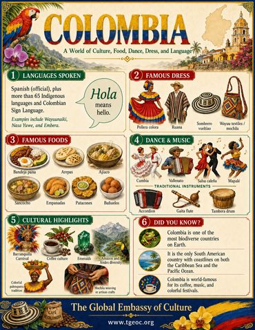 An infographic about the country of Colombia.