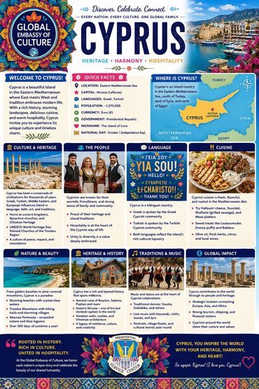 A beautiful poster about the island and independent country of Cyprus.