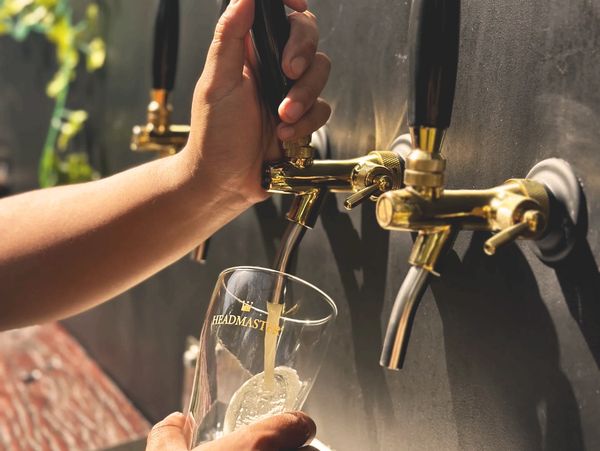 pouring beer on tap