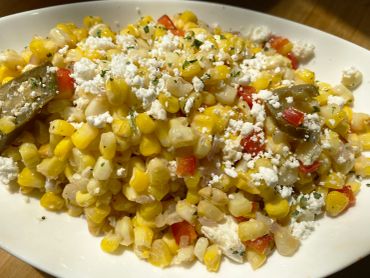 Mexican corn salad from Father's Day takeout menu at Crave Restaurant in Richmond Hill, ON