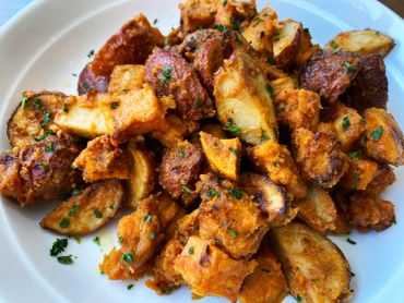 Roasted potato salad as part of the Father's Day BBQ dinner for takeout in Richmond Hill, ON