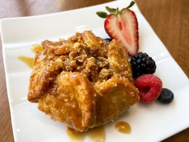 Caramel apple blossom for dessert from Crave Restaurant in north Toronto / Richmond Hill, ON